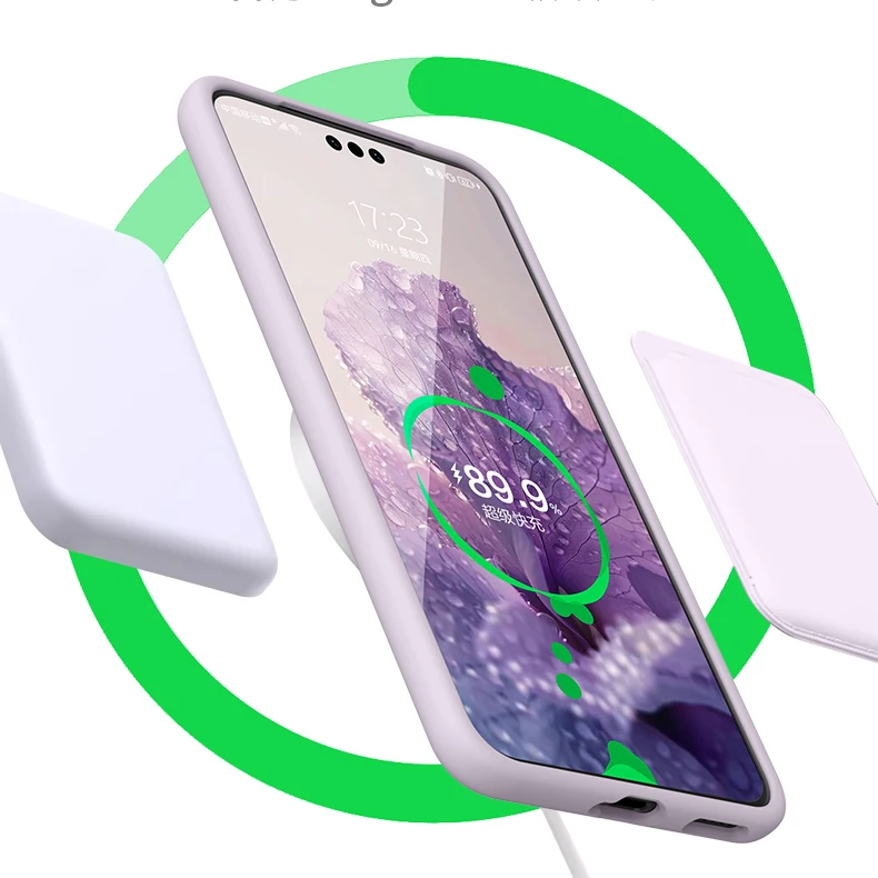 Luxury Liquid Silicone MagSafe-Compatible Matte Soft Magnetic Skin Cover