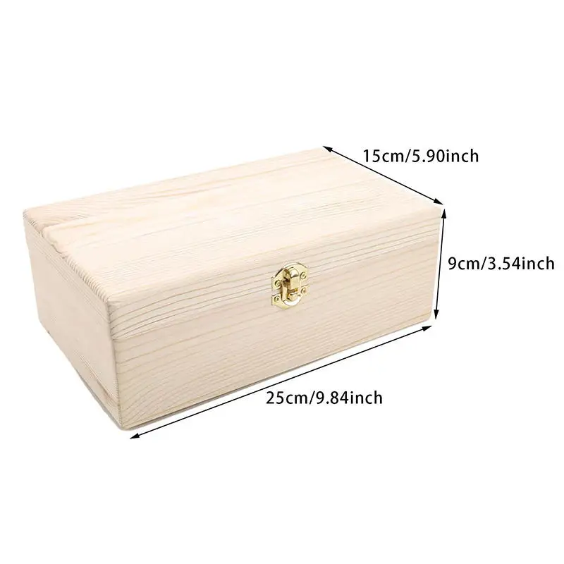 Description Picture 2 of itemRectangular Wooden Storage Box Buckle Hinged Boxes Wooden Gift Box Gift Packing Jewelry Case Box Home Sundries Storage Box
