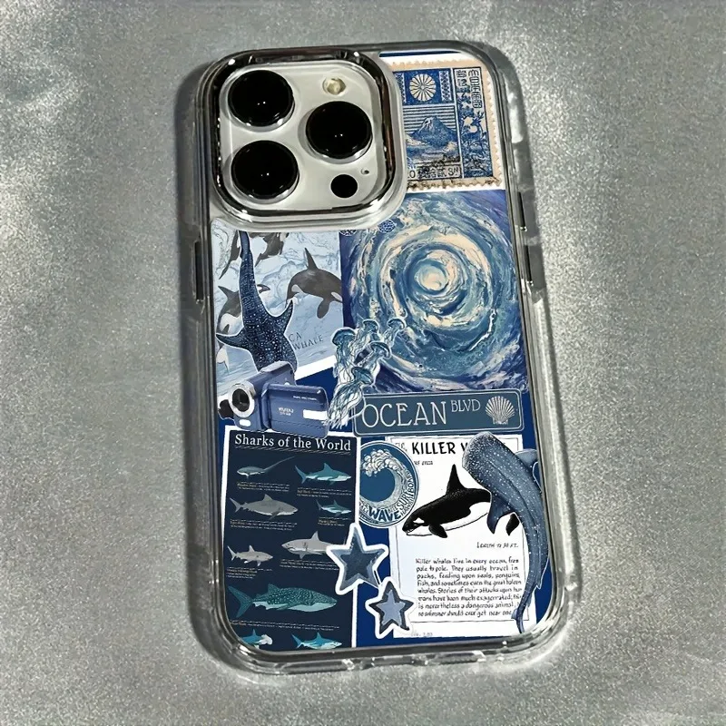 Marine Whale Puzzle Transparent Soft Phone Case - Universal Fit