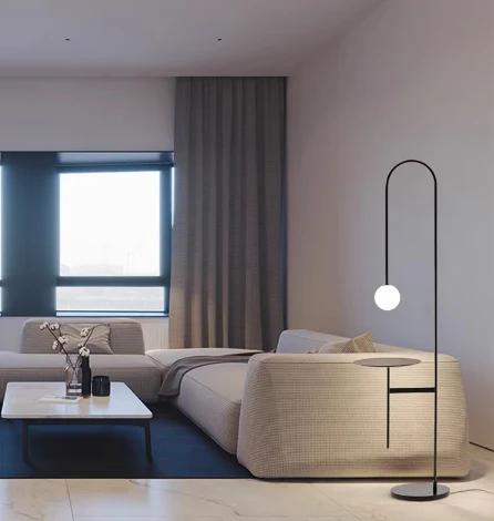 Modern simple decoration floor lamp living room sofa next to wrought iron glass led vertical light