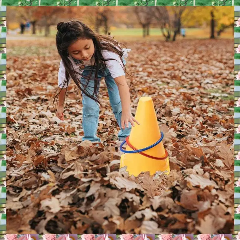 Sports 26 Pcs Plastic Cones Ring Toss Combo Set Outdoor Carnival Games For Kids Adults Birthday Party Throwing Backyard Games,26