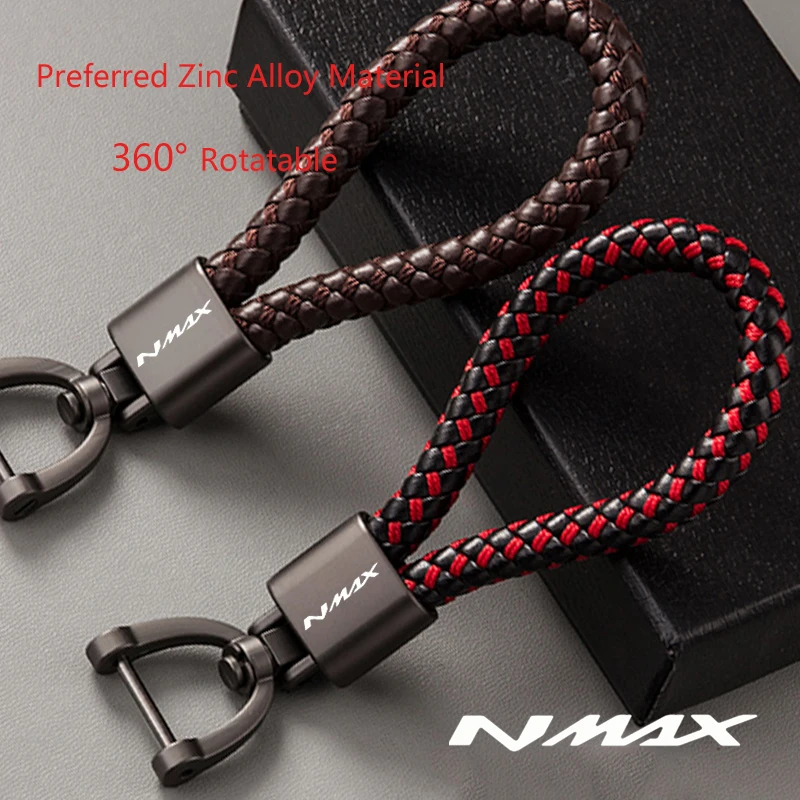 

For YAMAHA NMAX N-MAX N MAX 155 2017-2021 Accessories Custom LOGO Motorcycle Braided Rope Keyring Metal Keychain