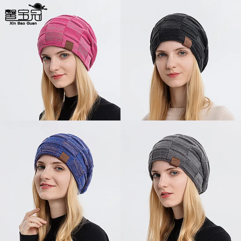 Fashion Winter Hat For Women Men Knitted Beanie Hats Female Male Solid Color Skullies Bonnet Casual Soft Cap with Fur Bobble Hat