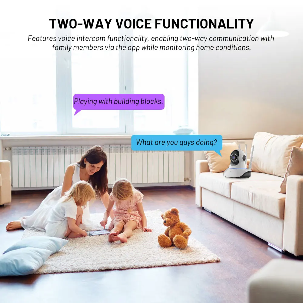Surveillance Camera WIFI IP Camera Smart Home Two Way Audio Pan Tilt 1080P Wireless Security CCTV Camera Support RJ45 Port 4