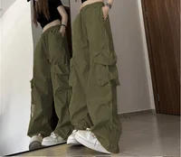 Ripped Y2K Women Cargo Pants Fashion Vintage Hip Hop Loose High Waist Pocket Baggy Pant Casual Streetwear Drawstring Sweatpant - Image 6