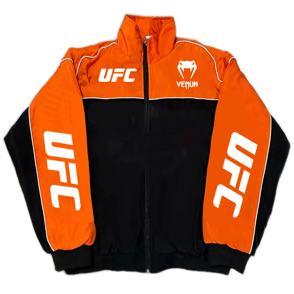 UFC outdoor windproof warm standing collar jacket men's winter fleece jacket lightweight sports running top workwear
