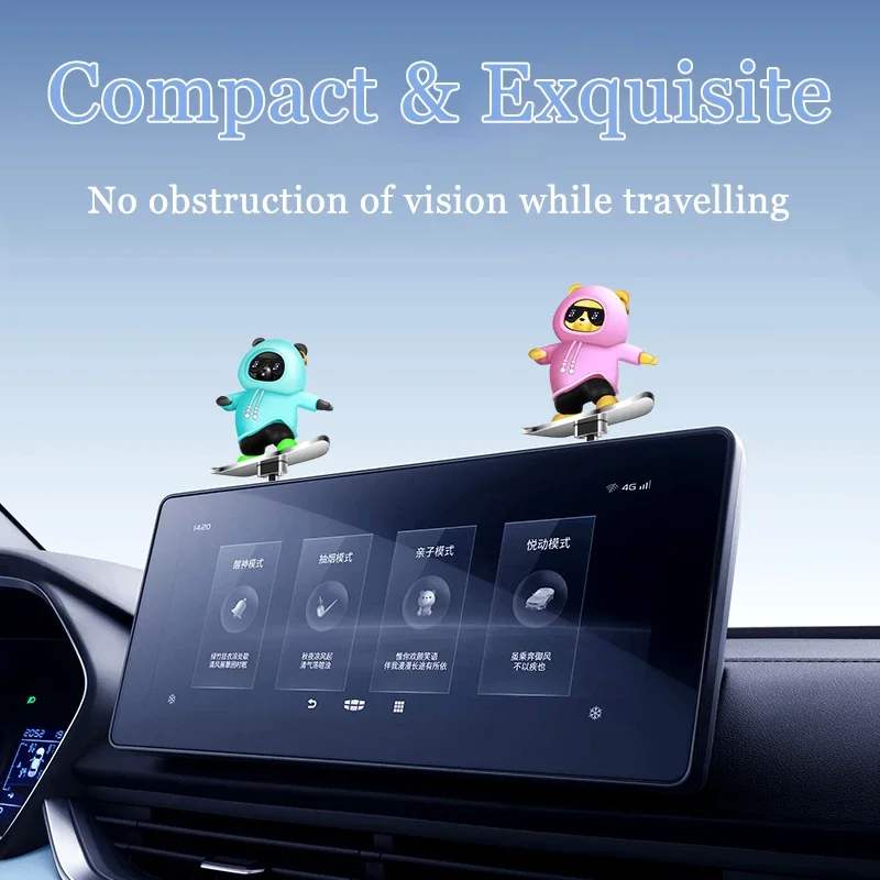 Skateboard Bear Alloy Sliding Car Decoration