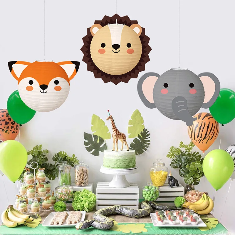Animal Lantern Foldable Birthday Paper Ball Lantern Hanging Forest Animal Theme Children's Party Decoration paper lantern,led lantern,tissue paper decorations