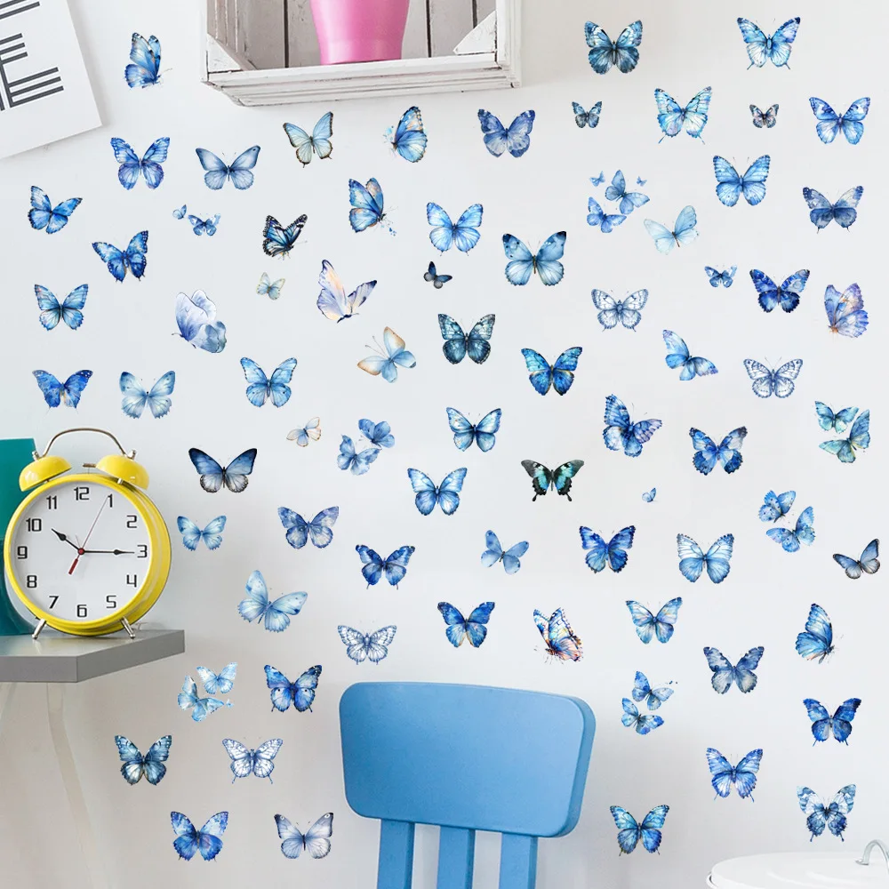 New Multicolor Butterfly Self-Adhesive Wall Stickers - Waterproof 30x30cm 3pcs Set for Living Room Bedroom Home Decor