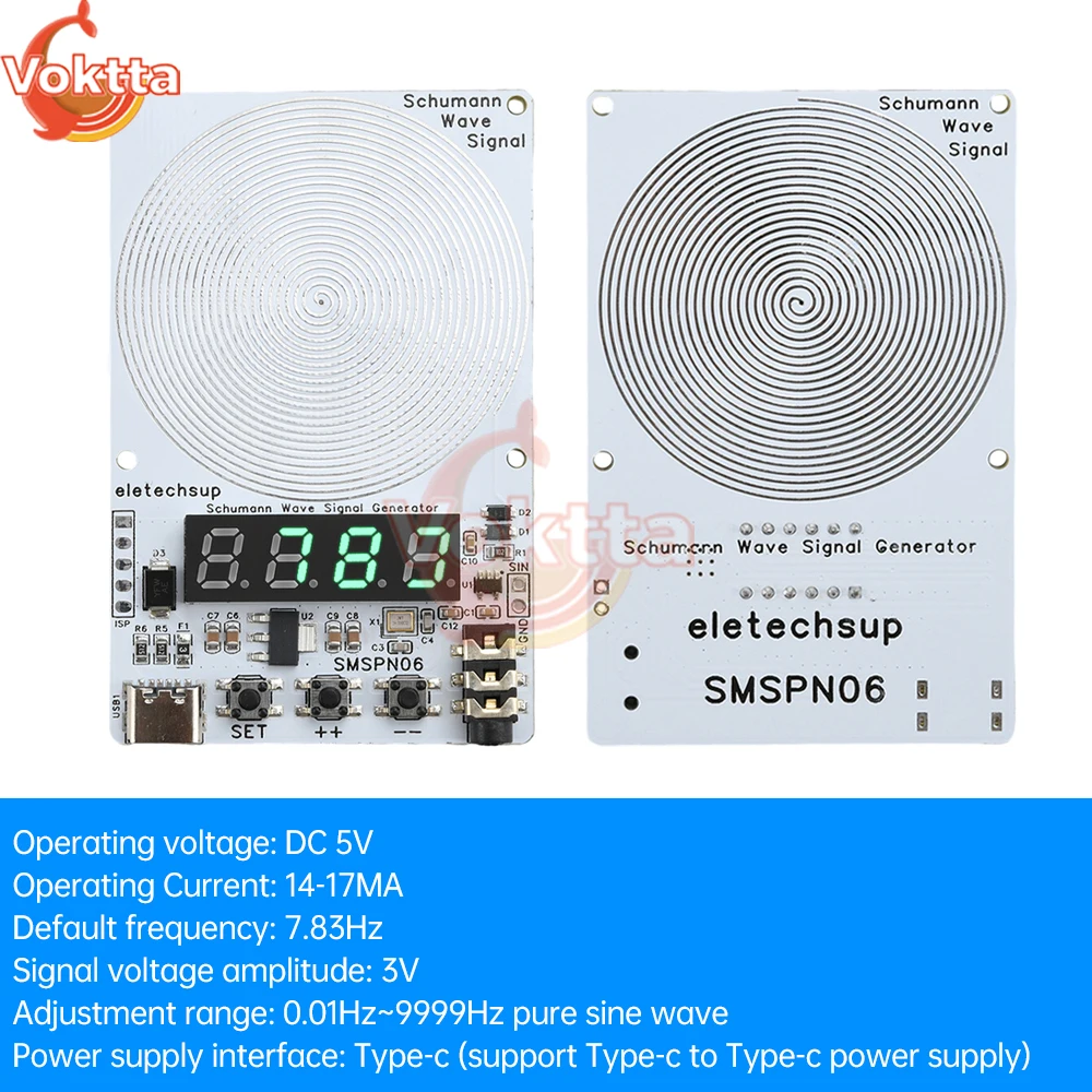 Signal Generator Kit Signal Generator Waves Resonance Generator DC 5V 7.83Hz Schumann Wave Generator 0.01Hz~9999Hz Sine Wave Adjustable 4-Digit Digital Tube Audio Resonator