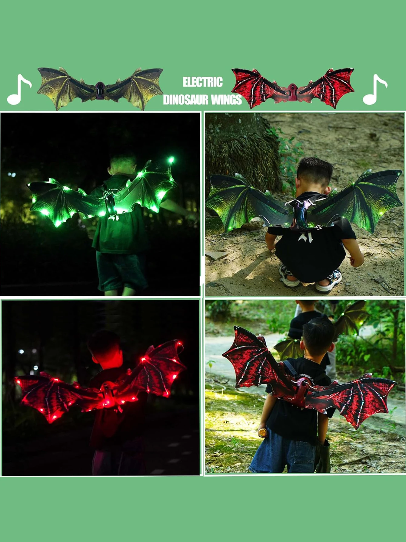 Children's electric dragon wings, Halloween flapping dragon wings, wings with LED lights, children's dress up toys