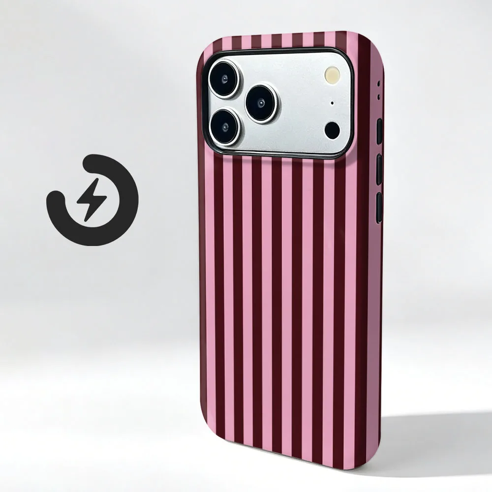 Magnetic Stripe Print Phone Case with 2-in-1 Design