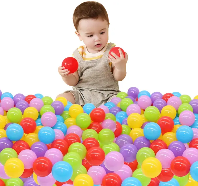 50Pcs Baby Plastic Balls Water Pool Ocean Wave Ball for Kids Games Swim Pit With Basketball Hoop Play House Outdoors Tents Toys 1