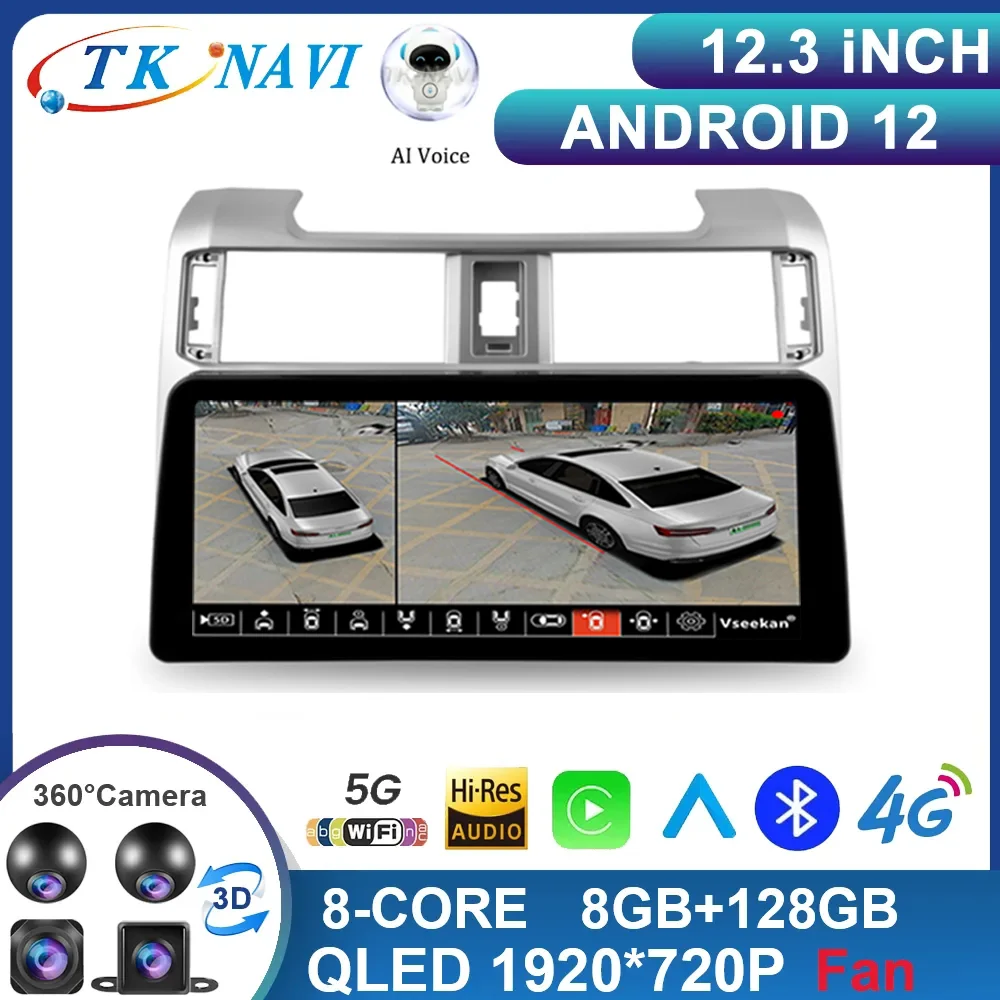 

12.3'' WIDE SCREEN Android 12 Car Video Player Radio Stereo For TOYOTA 4 RUNNER 2009 2020 Head Unit GPS Media Carplay WIFI DSP