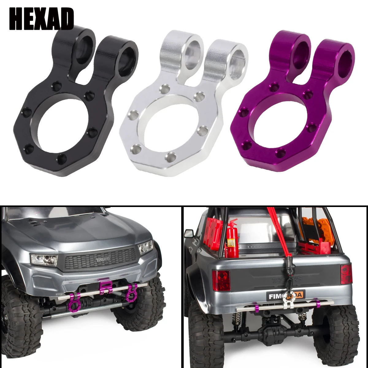 CNC Adjustable Bumper Trailer Hitch Fits 4.5mm Tube Bumper 1/10 Rigs ...