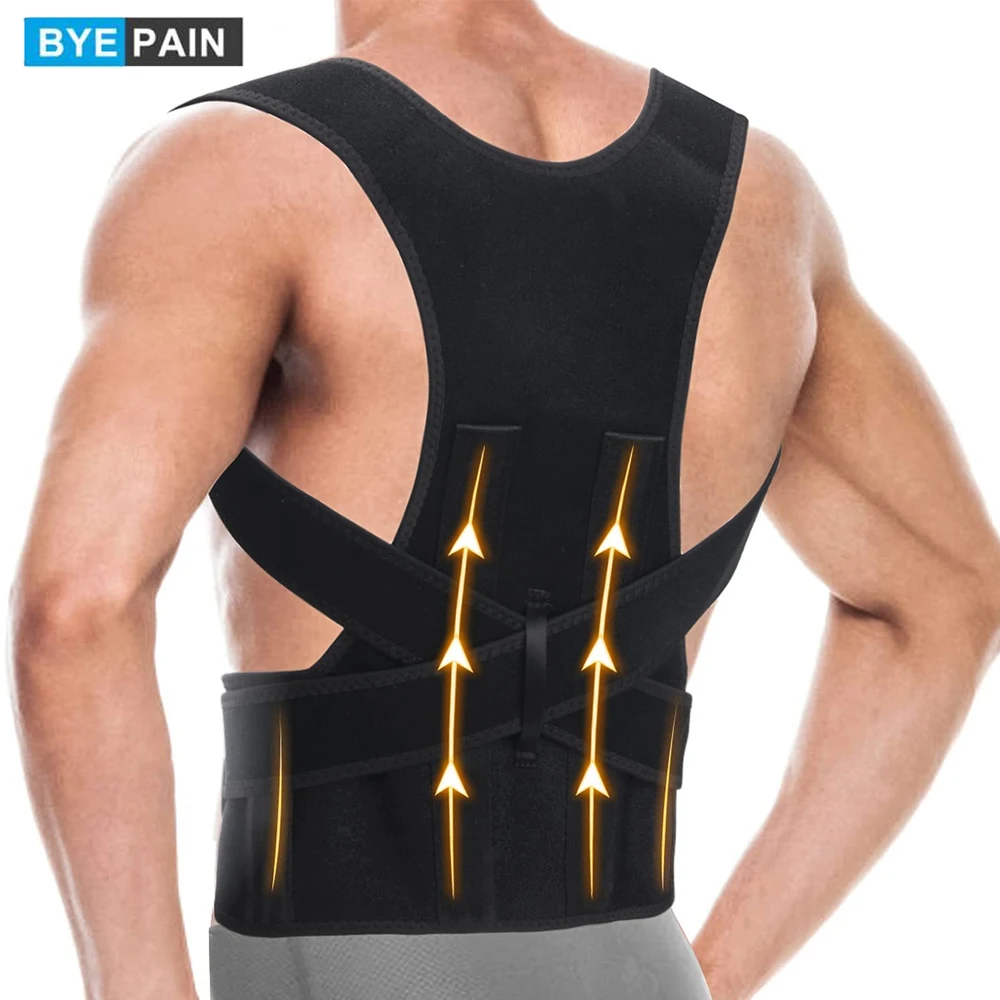 Byepain Posture Corrector For Women Men, Back Brace Adjustable & Comfy Straightener For Spine, Back, Neck, Clavicle And Shoulder
