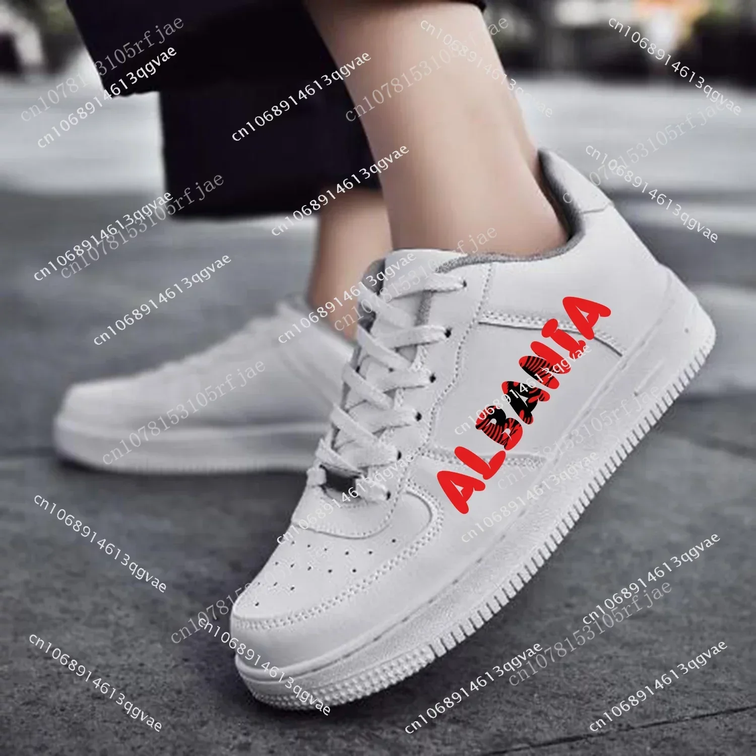 

Albanian Flag AF Basketball Mens Womens Sports Running High Quality Flats Force Sneakers Lace Up Mesh Customized Made Shoe DIY