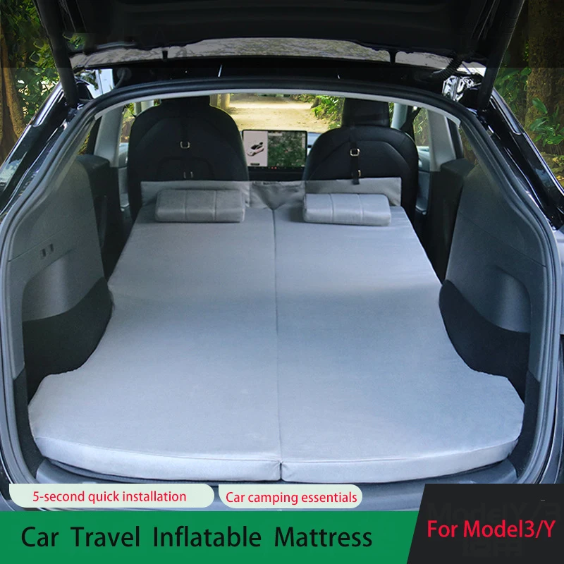 Inflatable Air Cushion Bed Outdoor Camping Inflatable suede Car Travel Bed For Tesla Model Y/ Model3 car sleeping mattress inflatable camping mattress inflatable air bed camping mattress