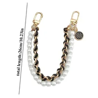 26cm perles chaîne sangle pour sac à main accessoires de mode pour sacs à main poignées pour sac à main Imitation perle sac chaîne chaînes en métal 5