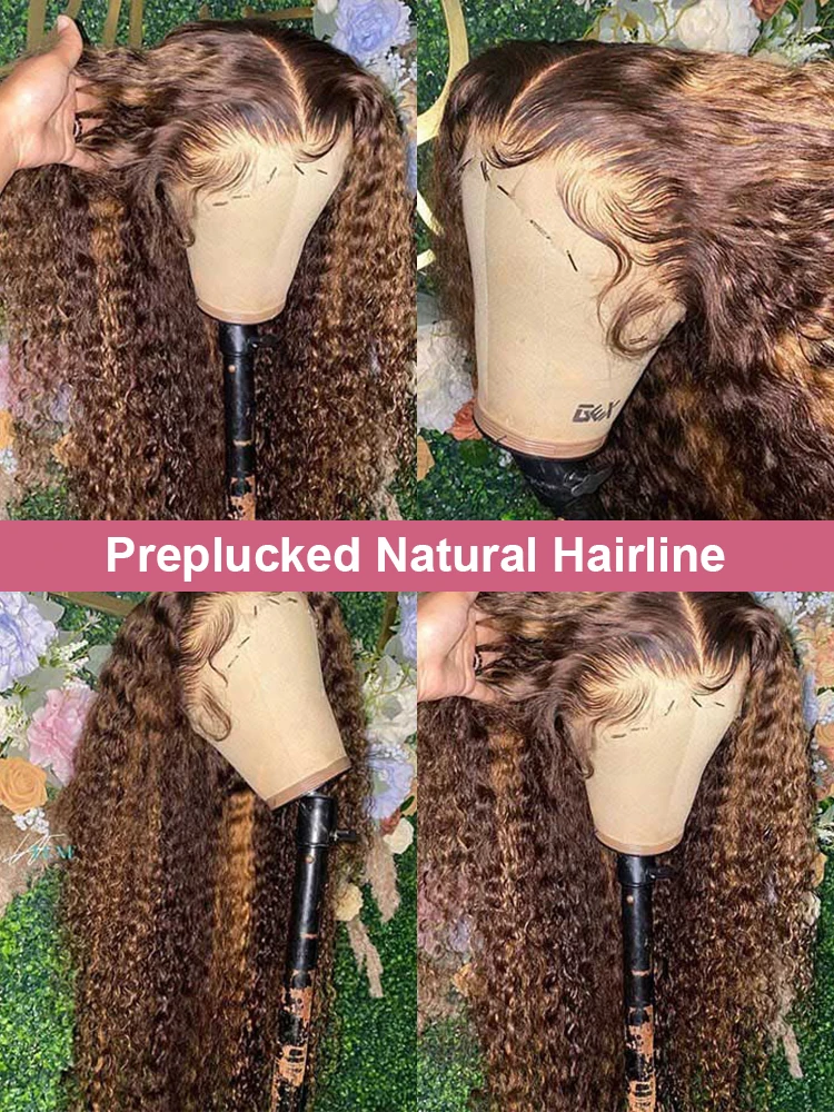 Highlight 13x6 Hd Lace Frontal Wig Human Hair Pre Plucked Deep Wave 30 40 Inch 13x4 Honey Blond Curly Lace Front Wigs Human Hair 6