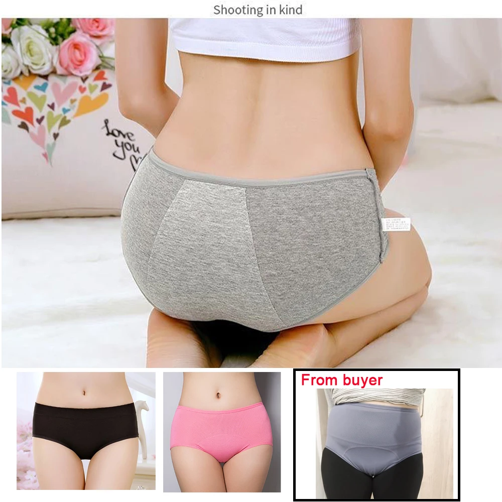 5Pcs Leak Proof Menstrual Panties Women Cotton Comfort Incontinence Briefs Female Period Physiological Underwear Plus Size 8XL 2