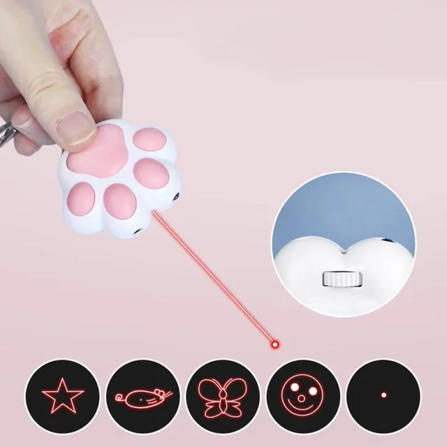4-In-1 Pet Cats Infrared Teaser Toys Key Chain Lighting Multifunctional Rechargeable Various Patterns Usb Charge Training Toy 5