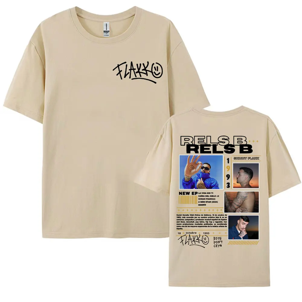Rapper RELS B Skinny Flakk 2025 Tour T-shirt Men Clothing Fashion Hip Hop Punk Street Tshirts Unisex High Quality Cotton T Shirt 6