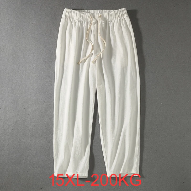Summer Men Cotton Plus Size Pants 15XL 12XL 10XL 9XL 8XL 7XL