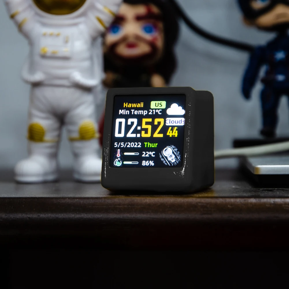Desktop Mini Screen Electronic Thermometer Hygrometer Sensor Digital WiFi Clock Projector Smart Weather Station