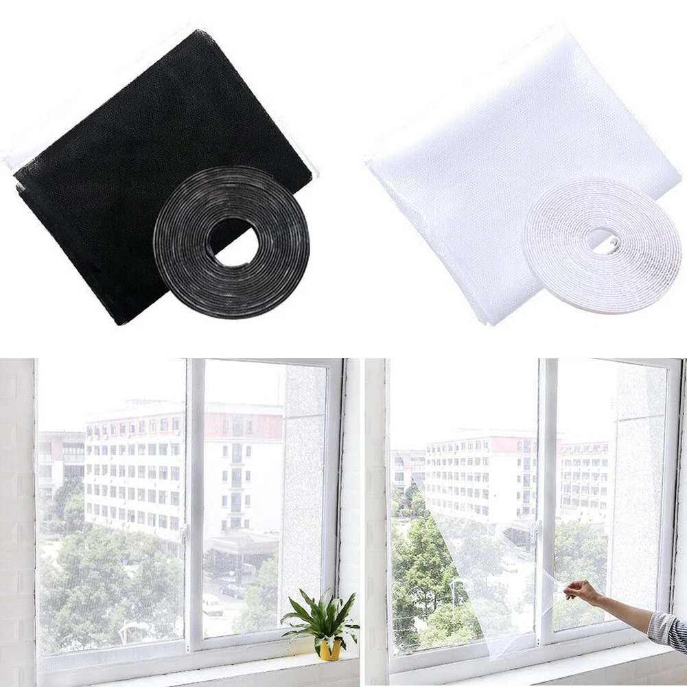 DIY 모기장 플라이 스크린 네트 실내 방충 플라이 스크린 커튼 자체 접착 곤충 스크린 커튼 창 네트 보호