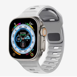 Premium Silicone Sports Strap for Smartwatches - Ultra Comfortable and Durable Bracelet Band (Light grey)