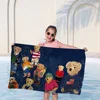 Cute Teddy Bear Happy Bath Towel Microfiber Soft Water Absorbing Breathable For Girl Kids Decorative Cartoon Beach Towel 1