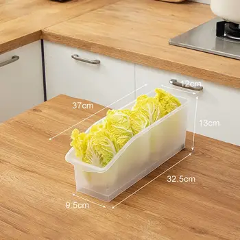 ถังเก็บอาหารแบบวางซ้อนกันได้ตู้เย็นจัดพลาสติกตู้เย็นเก็บอาหารกล่องใส่ของแบบใสกล่องอาหารสด 6