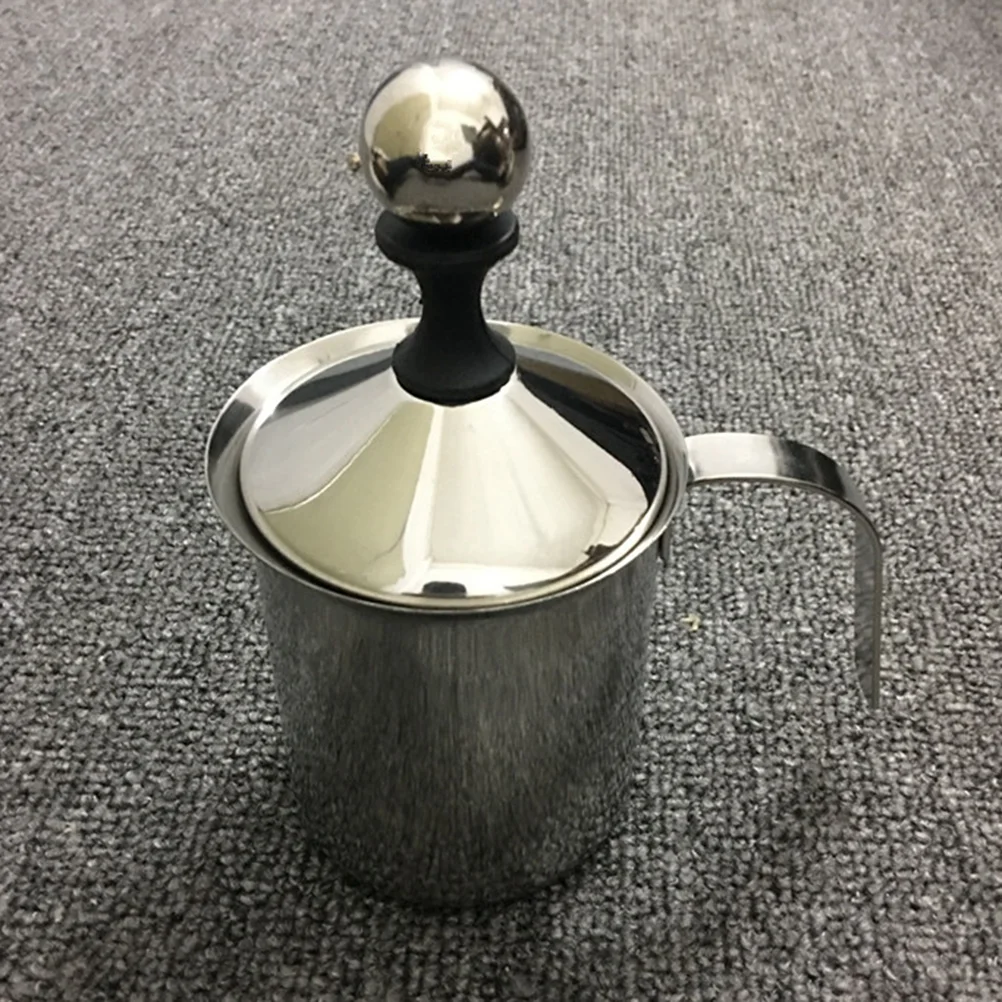

800ml Double Mesh Manual Milk Frother Stainless Pump Milk Foamer Handheld Milk Frothing Pitchers for Cappuccions