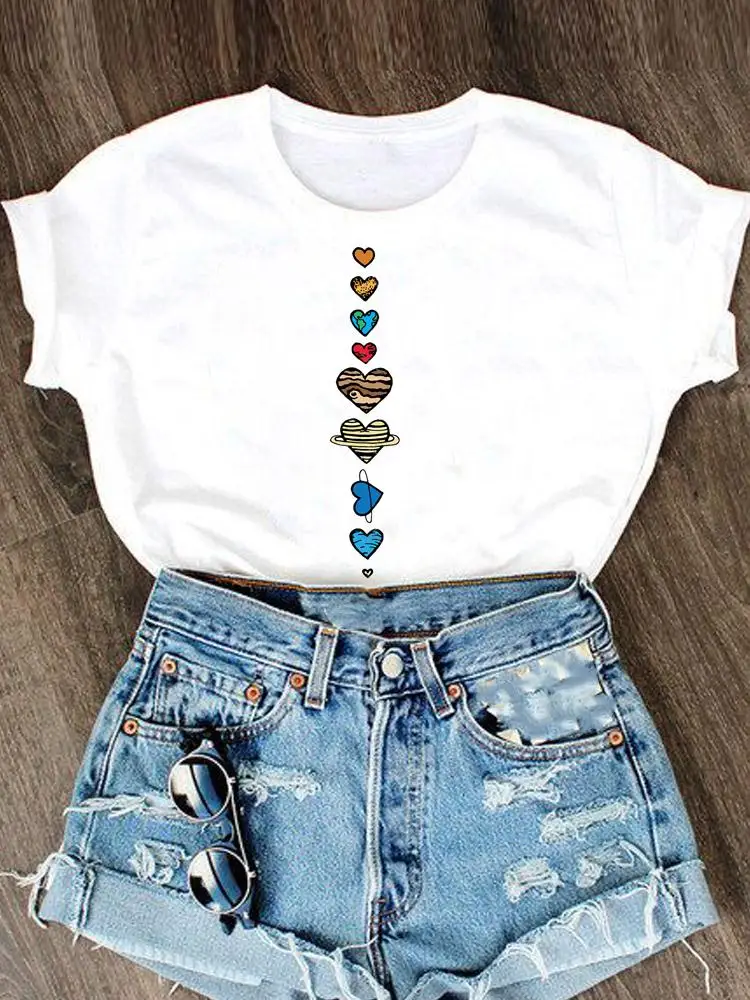 Love Style Valentine Graphic T Shirt Clothing Fashion Clothes Women Short Sleeve Summer O-neck Tee T-shirt Cartoon Female Top graphic tees women