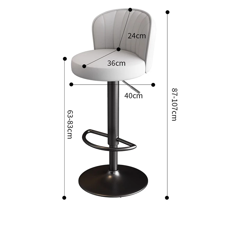 PU-leather Nordic Bar Chair High Stool Liftable Modern Swivel Bar Chair Reception Adjustable Furniture Taburete Alto LLBC