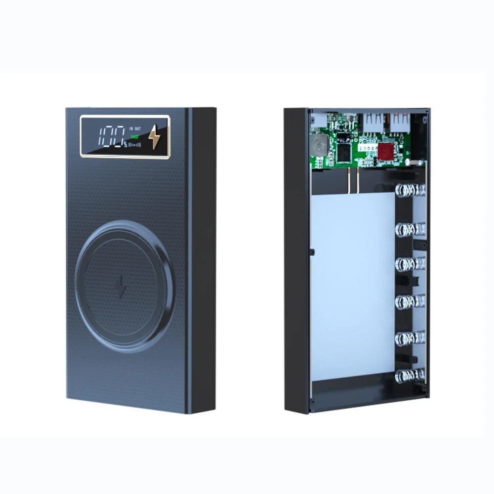 QC3.0 6x1865 0 внешний аккумулятор для быстрой зарядки, беспроводной внешний аккумулятор, держатель для телефона 18650, коробка для хранения аккумулятора для iphone6 Plus QC3.0 6x1865 0 внешний аккумулятор для быстрой зарядки, беспроводной внешний аккумулятор, держатель для телефона 18650, коробка для хранения аккумулятора для iphone6 Plus