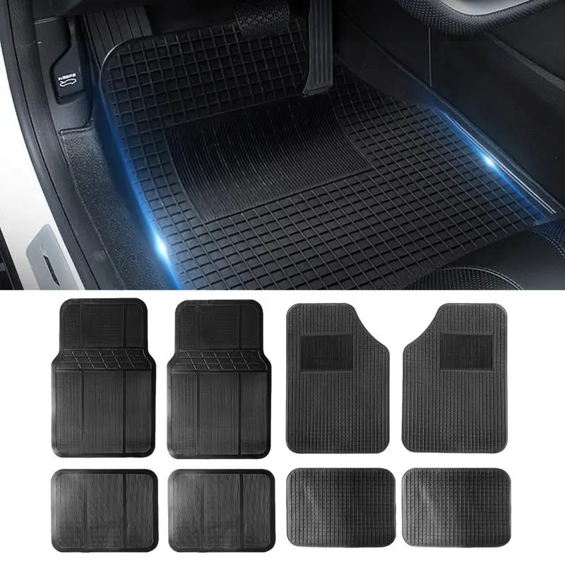 

4PCS/Set Car Floor Mats Universal PVC Waterproof Car Carpet Mats All Season Universal Auto Floor Mats Anti-Slip Floor Liner Mats