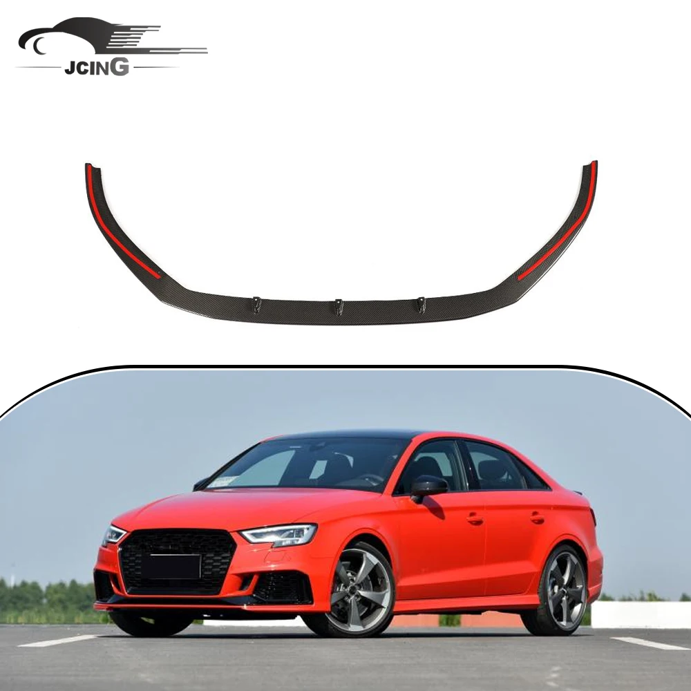 Spoiler Mento Labbro Anteriore In Fibra Di Carbonio Per Audi Rs3 8V Facelift Sedan 2017 - 2019