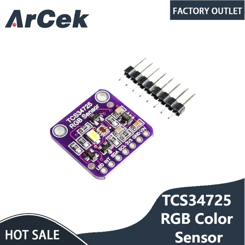 

Цветной датчик RGB TCS34725 с ИК-фильтром и белым фотоэлементом для R3