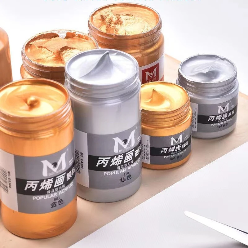 Metallic Acrylic Paint Golden Paint, Waterproof and Non-fading