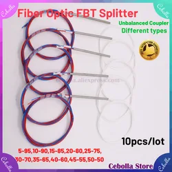 10pcs Without Connectors Splitter Desbalanceado 10/90 20/80 30/70 40/60 50/50 5/95  Different Types Of 1x2 0.9mm FBT Separator