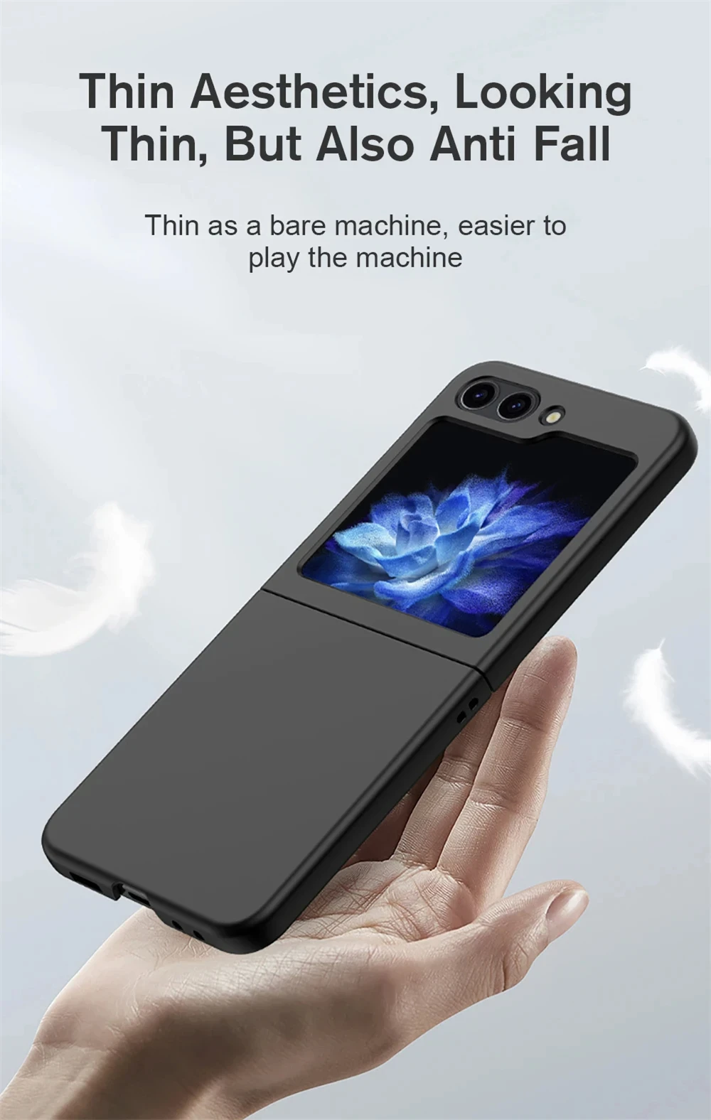 Foldable Screen-Friendly Case with Full Lens Protector - Skin-Friendly Back Cover