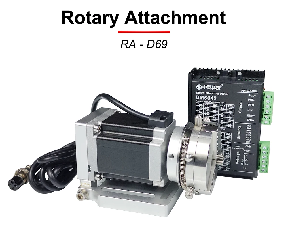 HUNST Rotary Attachment Diameter 69mm Device Fixture Gripper Three Chuck Rotary Worktable for Laser Marking Parts Machine central machinery band saw