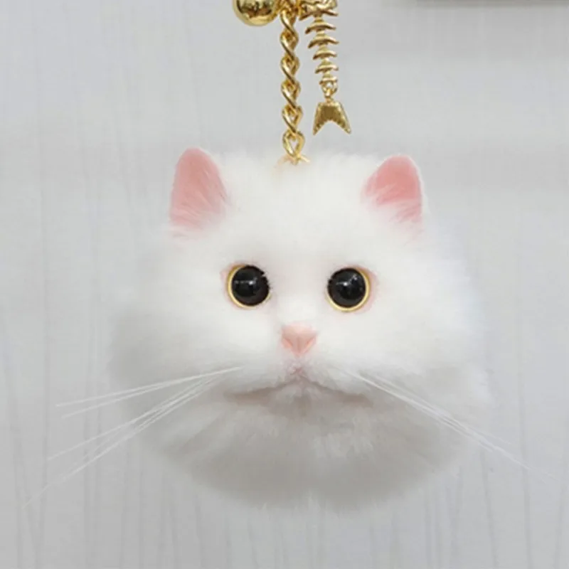 Kawaii Simulação Gato Bonito Pingente, Lifelike Telefone Mochila Chaveiro, Brinquedos De Pelúcia Ao Ar Livre Infantil, Presente De Aniversário Dos Desenhos Animados, Novo