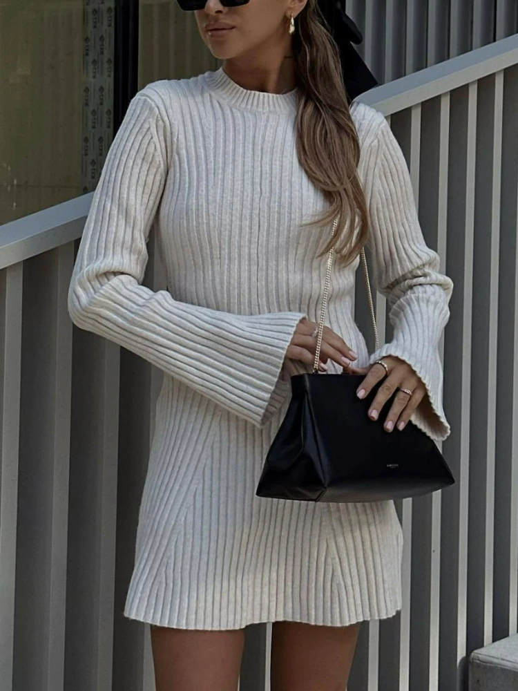 

Зимние вязаные черные женские платья 2023 новые платья для женщин корейская мода элегантное женское платье с круглым вырезом винтажное платье одежда