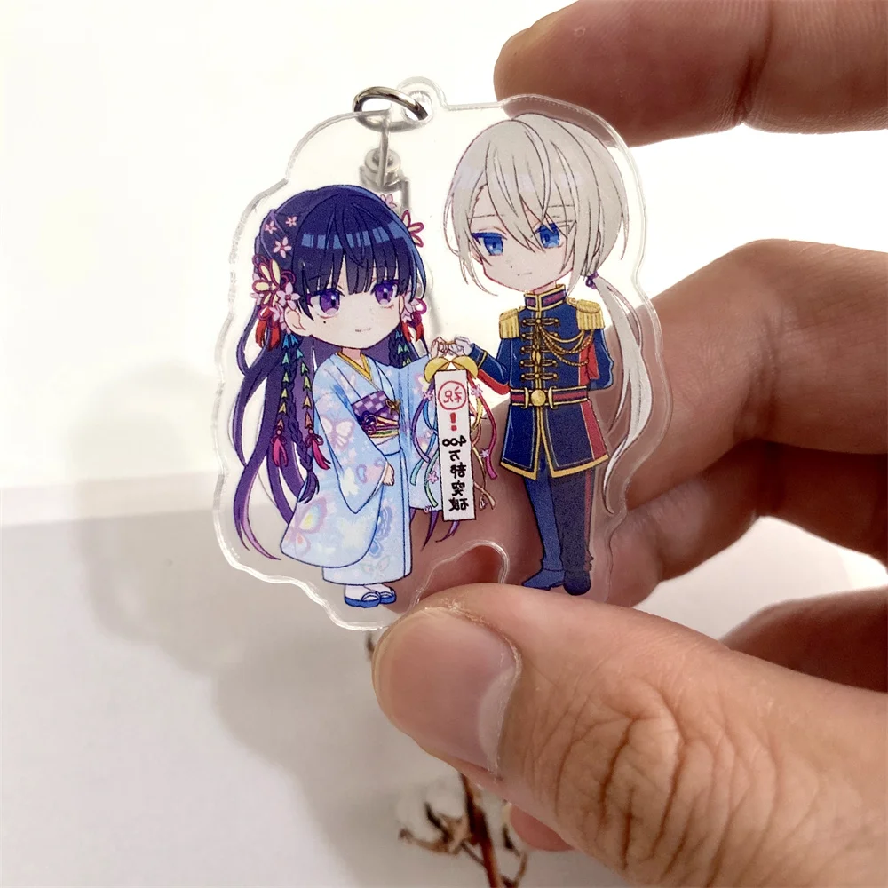 Anime My Happy Marriage Keychain Cartoon Cute Figure Acrylic Key Chain Man Keyring Couples Pendant Women Accesorios Prop Badge