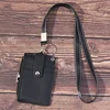 Fashion PU Leather Business ID Card Holder Credit Badge Holder Bus Cards Cover Coin Purse Wallet With Keychain 3