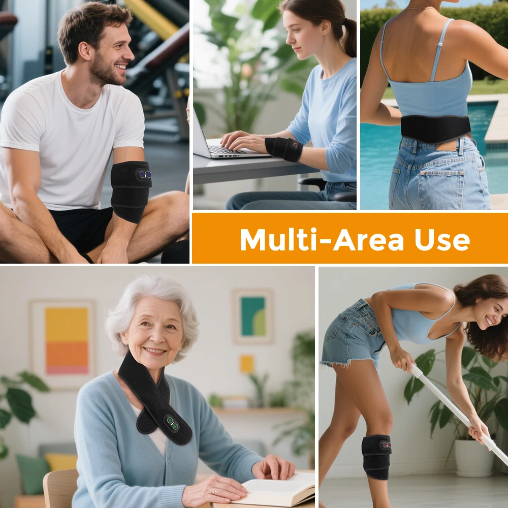 660 850nm Infrared Red Light Therapy Neck Massager Vibration Heated Neck Massage Wrap Cervical Massager Brace Fatigue Relief