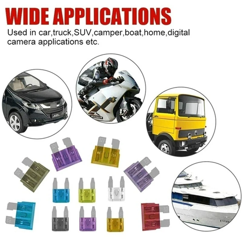 306PCS Fuse Car Kit Standard Blade Fuse Assortment 5A10A15A20A25A30A35A Automotive Insert Insurance Xenon Piece Lights